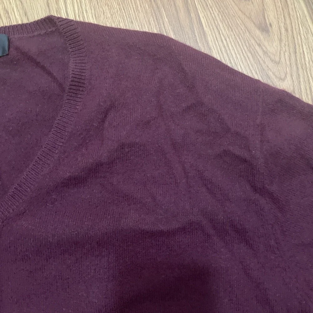 Forte Cashmere Sweater Mens Extra Large V Neck Pullover Red